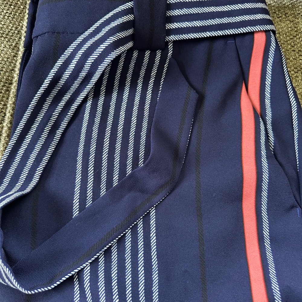NWOT Express Navy Striped Pants with Accents - 14 - Picture 3 of 9